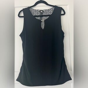 EUC White House Black Market‎ Reversible Tank Black & White Women's Top, XL